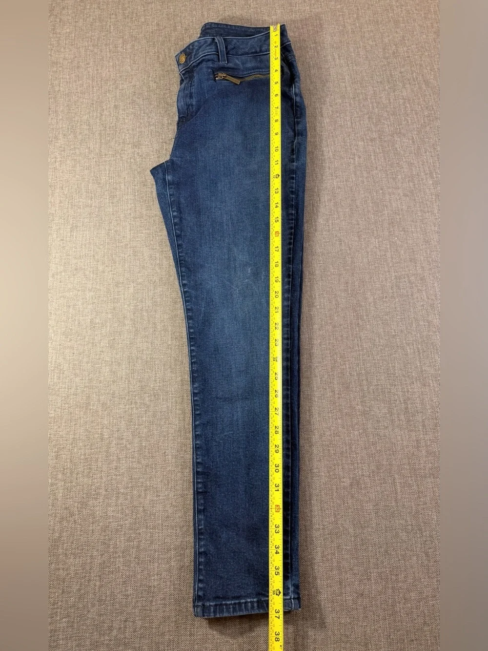 Michael Kors Women’s Dark Blue Skinny Jeans with Zip Accent size 8